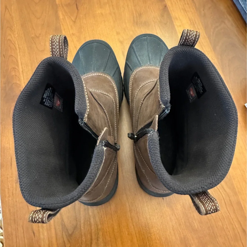 LL Bean Storm Chaser Side Zip Boots Mens 9.5 Brown Waterproof Primaloft 290588